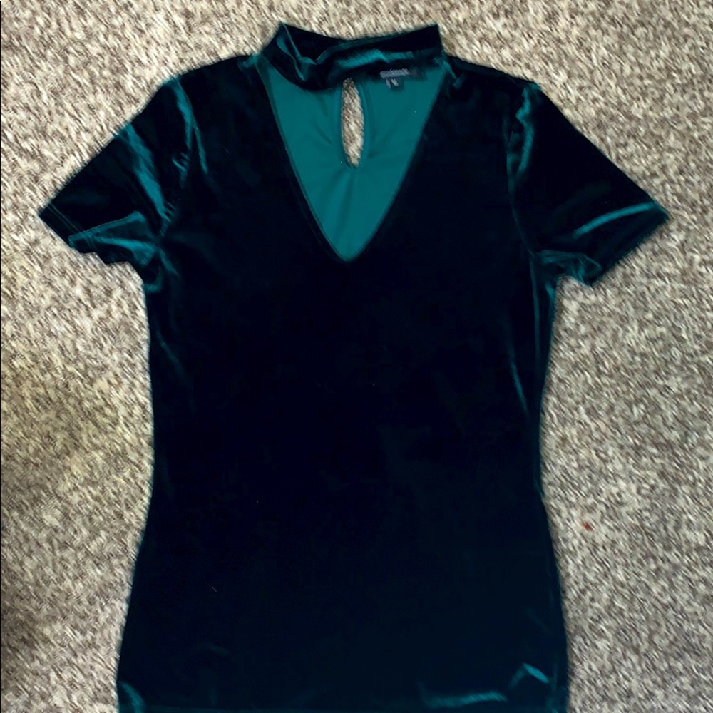 Green velvet top